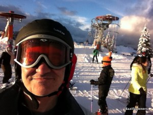 On top of the lift - perfect snow!